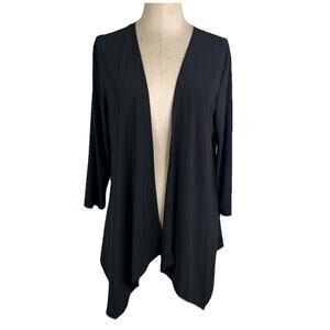 Passports Black Open Front Cardigan Size M, Made in USA, classic, versatile